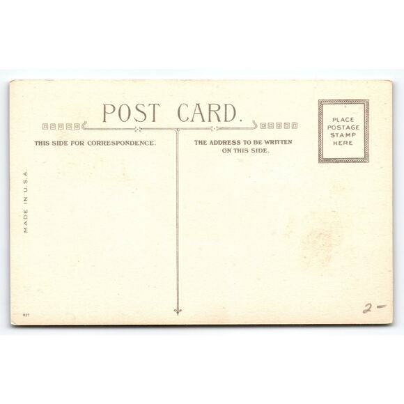 Vintage Thanksgiving Greetings Postcard with Turkey & Autumn Scene - Picture 2 of 2